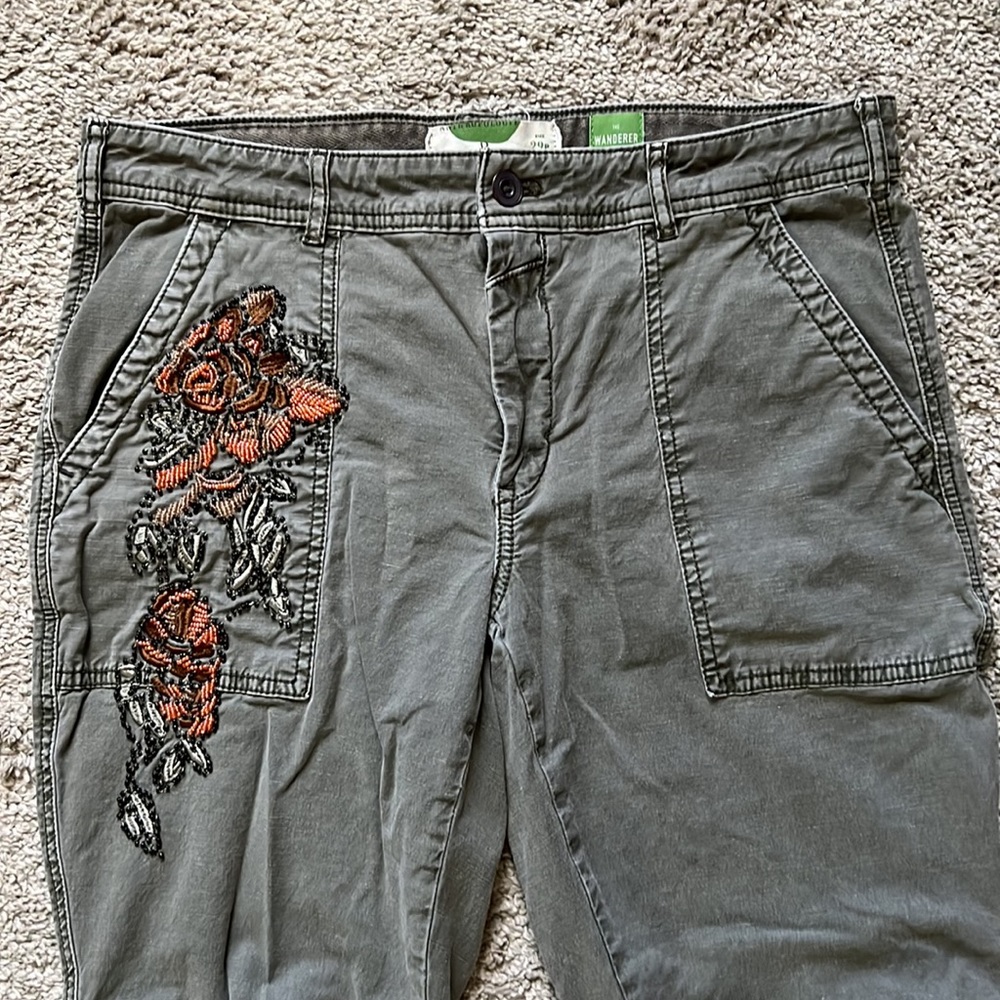 NWOT Anthropologie Wanderer Green Pants - 29P - Picture 5 of 10